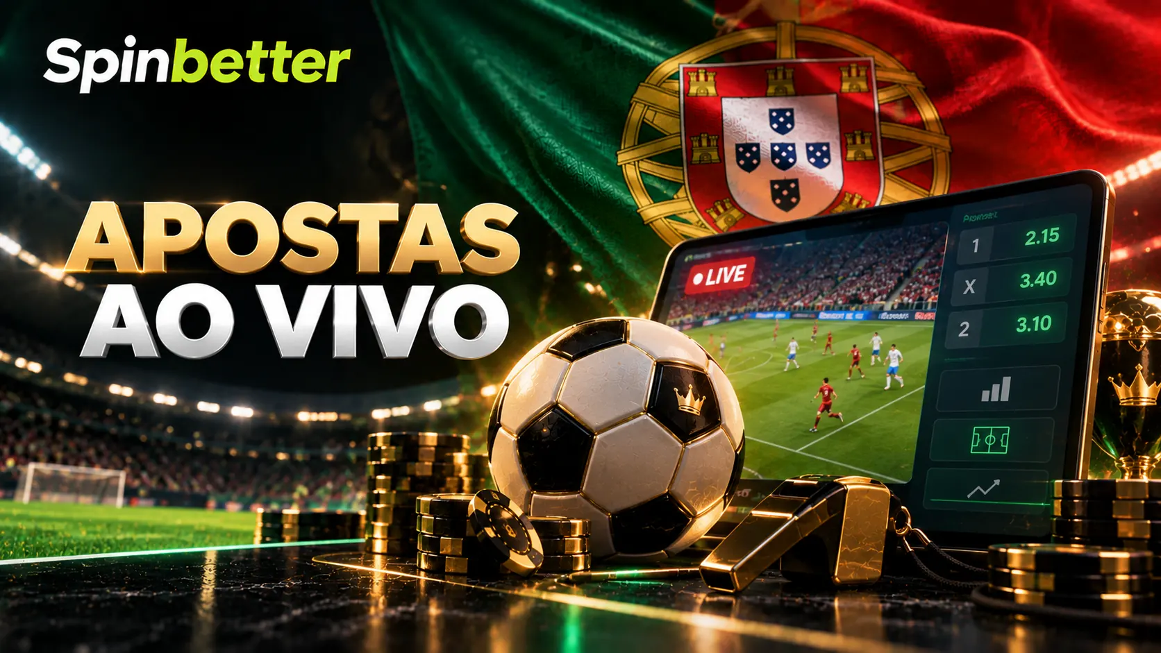 Secção de apostas ao vivo com os mercados abertos durante um jogo