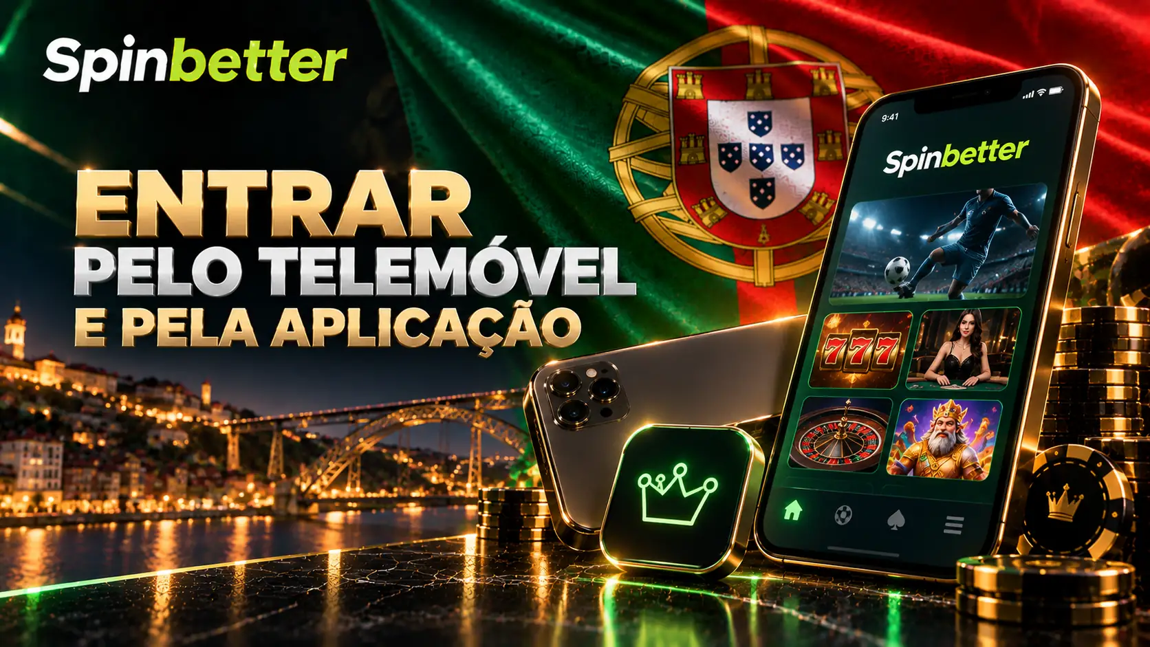 Ecrã de início de sessão no telemóvel e dentro da aplicação