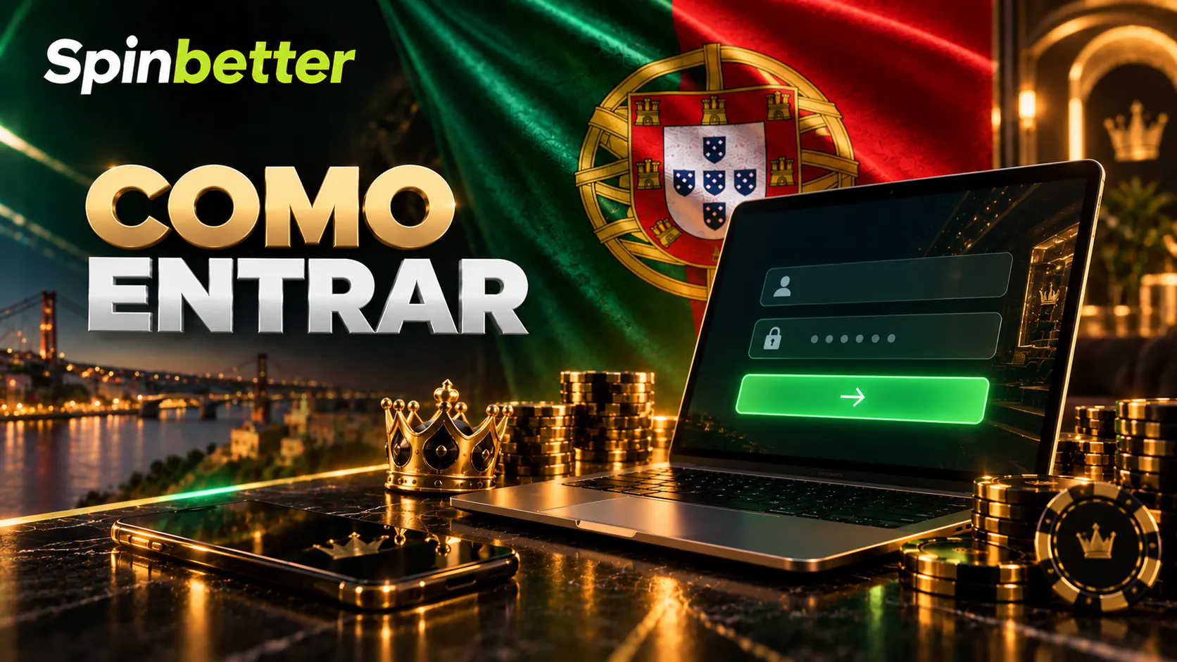 Formulário de início de sessão com os campos de contacto e palavra-passe