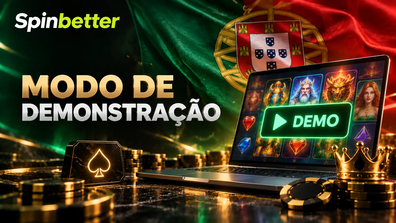 Modo de demonstração de uma slot, com saldo fictício em vez de dinheiro real
